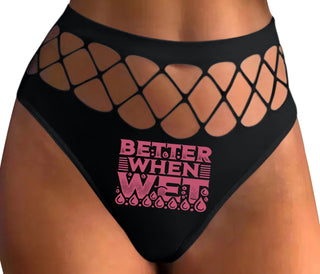 Better When Wet - Black Fishnet Thong
