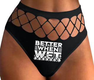 Better When Wet - Black Fishnet Thong