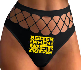 Better When Wet - Black Fishnet Thong