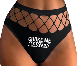 Choke Me Master - Black Fishnet Thong