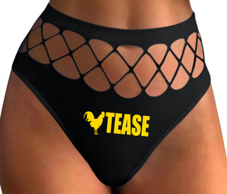 Cock Tease - Rooster - Black Fishnet Thong