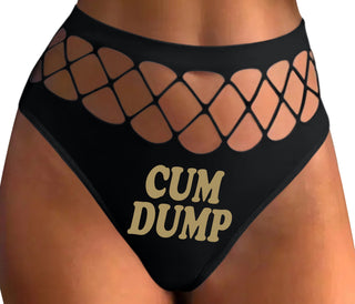 Cum Dump - Bold Design - Black Fishnet Thong