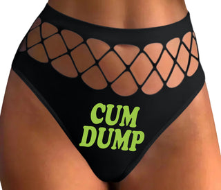 Cum Dump - Bold Design - Black Fishnet Thong