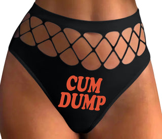 Cum Dump - Bold Design - Black Fishnet Thong