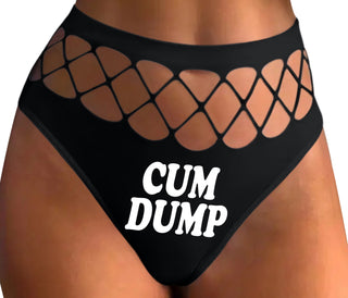Cum Dump - Bold Design - Black Fishnet Thong