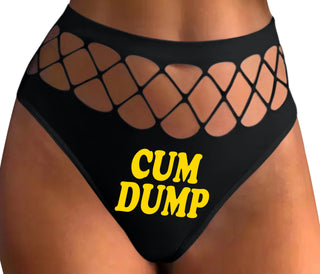Cum Dump - Bold Design - Black Fishnet Thong