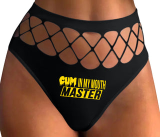Cum In My Mouth Master - Black Fishnet Thong