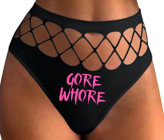Gore Whore - Black Fishnet Thong