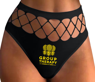 Group Therapy - Sharing Is Caring - Black Fishnet Thong