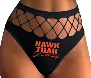 Hawk Tuah Spit On That Thing - Black Fishnet Thong