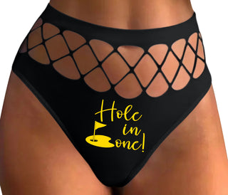 Hole In One - Suggestive Golf - Black Fishnet Thong