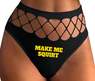 Make Me Squirt - Black Fishnet Thong