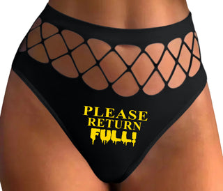 Please Return Full - Black Fishnet Thong