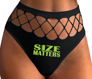Size Matters - Black Fishnet Thong