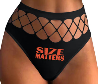 Size Matters - Black Fishnet Thong