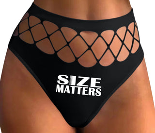 Size Matters - Black Fishnet Thong