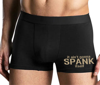 It Aint Gonna Spank Itself - Mens Black Boxer Brief