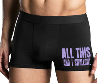 All This And I Swallow - Mens Black Boxer Brief