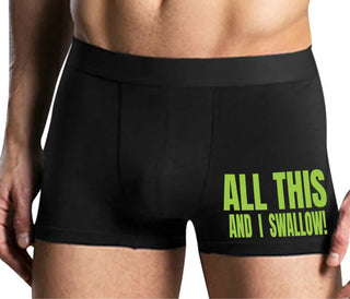All This And I Swallow - Mens Black Boxer Brief