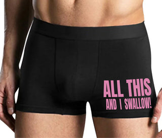 All This And I Swallow - Mens Black Boxer Brief