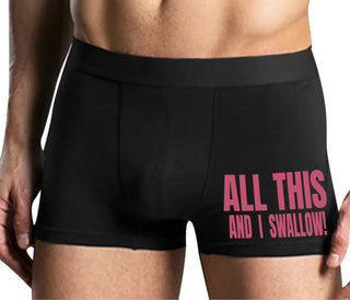 All This And I Swallow - Mens Black Boxer Brief