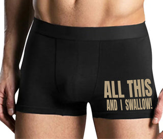 All This And I Swallow - Mens Black Boxer Brief