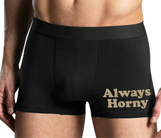 Always Horny - Mens Black Boxer Brief