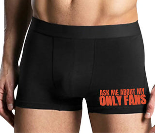 Ask Me About My Only Fans - Mens Black Boxer Brief