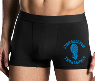 Available for Threesomes - Swinger Pineapple - Mens Black Boxer Brief