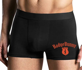 Badge Bunny for LEO Wife or Girlfriend - Mens Black Boxer Brief