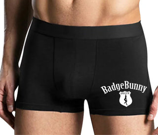 Badge Bunny for LEO Wife or Girlfriend - Mens Black Boxer Brief