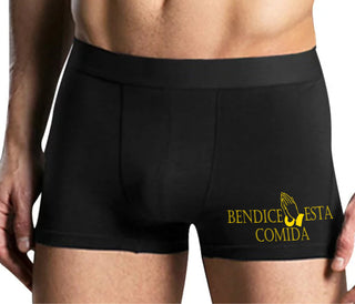 Bendice Esta Comida - Bless This Meal - Mens Black Boxer Brief