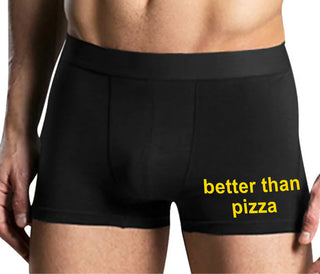 Better Than Pizza - Mens Black Boxer Brief
