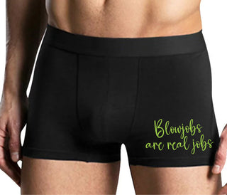 Blow Jobs Are Real Jobs - Mens Black Boxer Brief