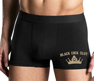 Black Cock Slut - Jack of Spades - Mens Black Boxer Brief