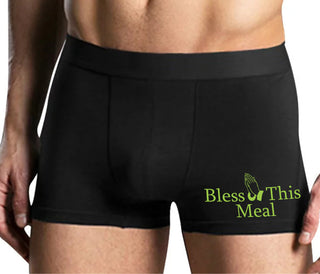 Bless This Meal - Mens Black Boxer Brief