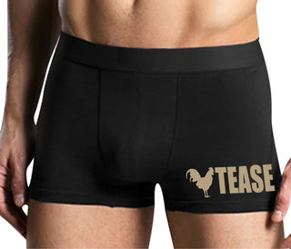 Cock Tease - Rooster - Mens Black Boxer Brief