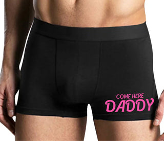 Come Here Daddy - Mens Black Boxer Brief