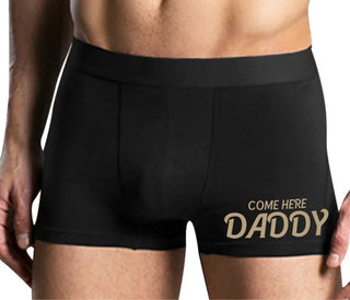 Come Here Daddy - Mens Black Boxer Brief