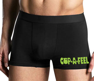 Cop A Feel - Police Love - Mens Black Boxer Brief