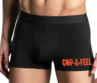 Cop A Feel - Police Love - Mens Black Boxer Brief
