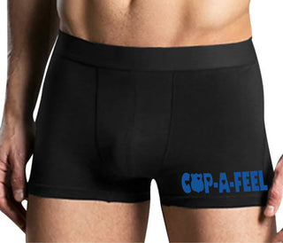 Cop A Feel - Police Love - Mens Black Boxer Brief