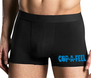 Cop A Feel - Police Love - Mens Black Boxer Brief