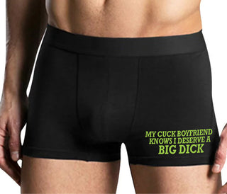 My Cuck Boyfriend Knows I Deserve A Big Dick - Mens Black Boxer Brief