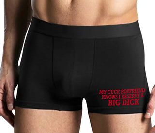 My Cuck Boyfriend Knows I Deserve A Big Dick - Mens Black Boxer Brief