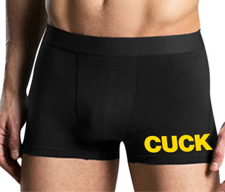 Cuck - Bold Design - Mens Black Boxer Brief