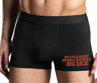 My Cuck Husband Knows I Deserve A Big Dick - Mens Black Boxer Brief