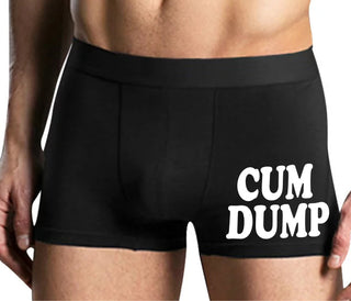 Cum Dump - Bold Design - Mens Black Boxer Brief