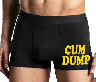 Cum Dump - Bold Design - Mens Black Boxer Brief