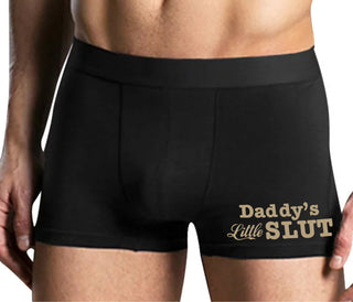 Daddys Little Slut - Mens Black Boxer Brief